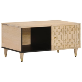 Mesa de centro de madera maciza de mango 80x50x40 cm