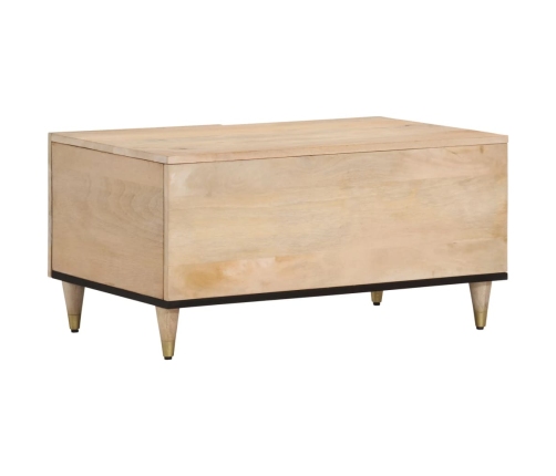 Mesa de centro de madera maciza de mango 80x50x40 cm