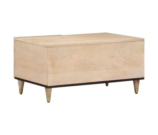 Mesa de centro de madera maciza de mango 80x50x40 cm