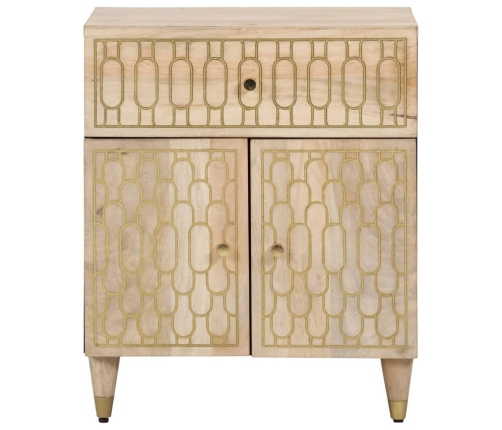 Mesita de noche madera maciza de mango 50x33x60 cm