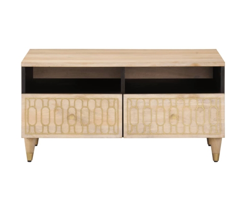 Mesa de centro de madera maciza mango 80x54x40 cm