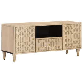 Mueble de TV madera maciza de mango 105x33x46 cm