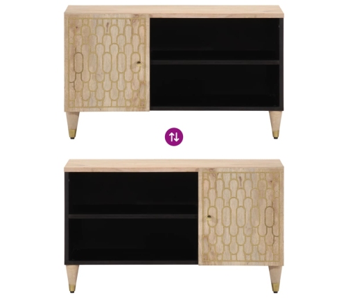 Mueble de TV madera maciza de mango 80x31x46 cm