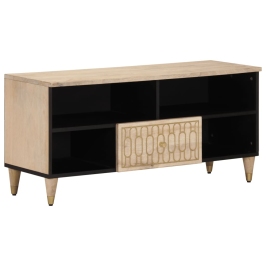 Mueble de TV madera maciza de mango 100x33x46 cm