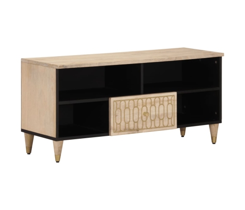 Mueble de TV madera maciza de mango 100x33x46 cm