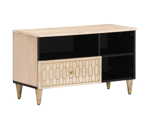 Mueble de TV madera maciza de mango 80x33x46 cm