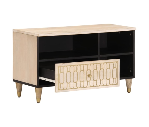 Mueble de TV madera maciza de mango 80x33x46 cm