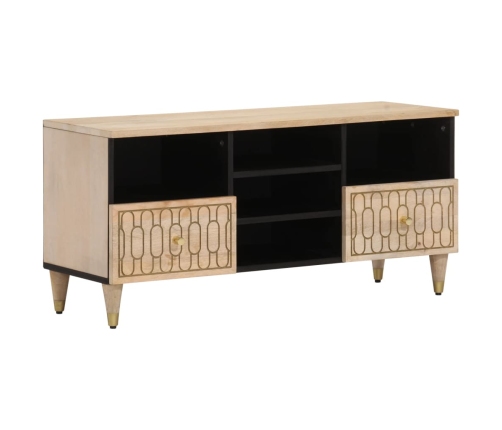 Mueble de TV madera maciza de mango 100x33x46 cm