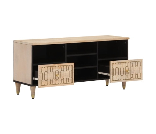 Mueble de TV madera maciza de mango 100x33x46 cm