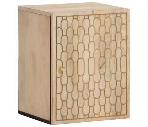 Armario de baño de pared madera maciza de mango 38x33x48 cm