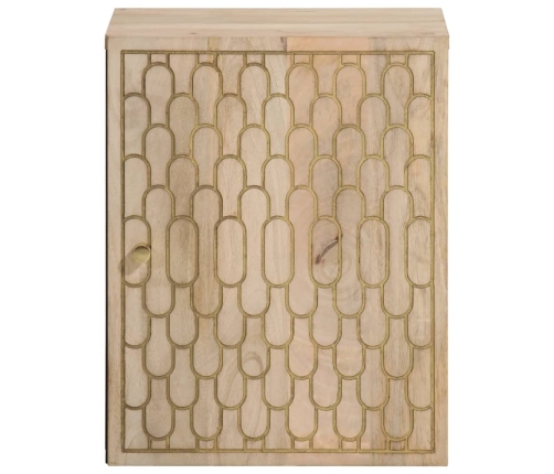 Armario de baño de pared madera maciza de mango 38x33x48 cm