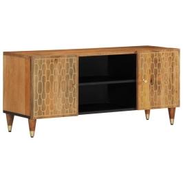 Mueble de TV madera maciza de mango 105x33x46 cm