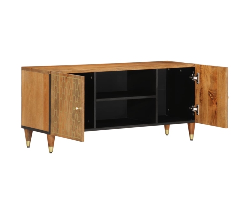 Mueble de TV madera maciza de mango 105x33x46 cm