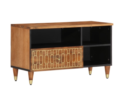 Mueble de TV madera maciza de mango 80x33x46 cm