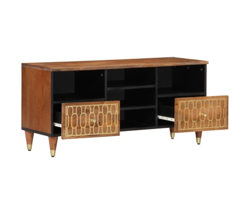 Mueble de TV madera maciza de mango 100x33x46 cm