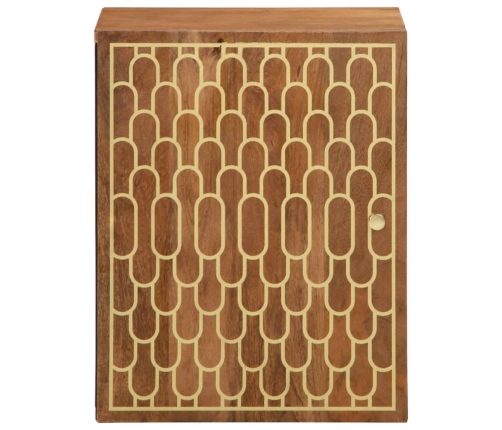 Armario de baño de pared madera maciza de mango 38x33x48 cm