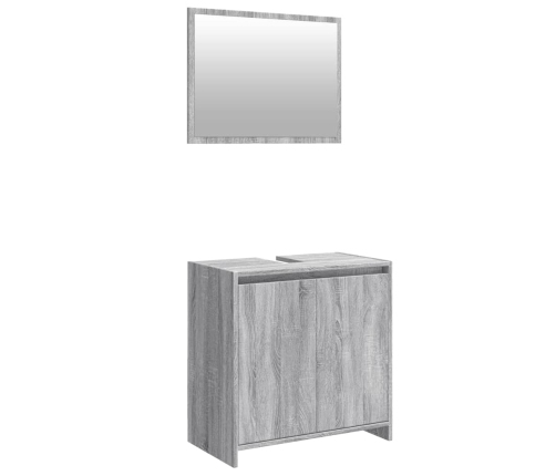 Set de muebles de baño 2 pzas madera contrachapada gris sonoma