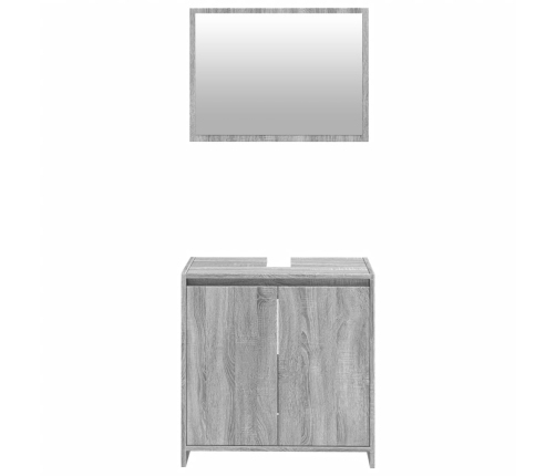 Set de muebles de baño 2 pzas madera contrachapada gris sonoma