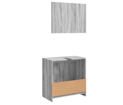 Set de muebles de baño 2 pzas madera contrachapada gris sonoma