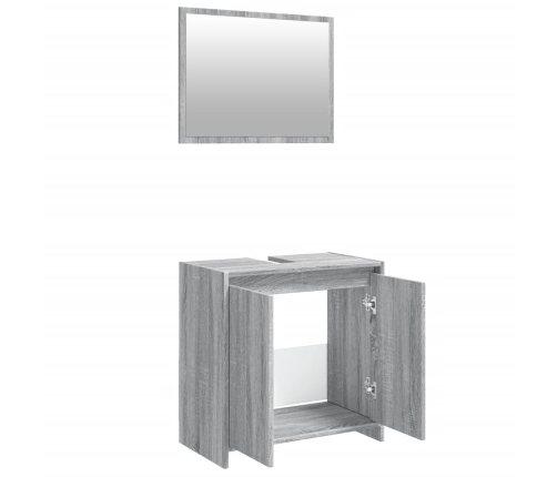 Set de muebles de baño 2 pzas madera contrachapada gris sonoma