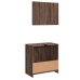 Set de muebles baño 2 pzas madera contrachapada marrón roble