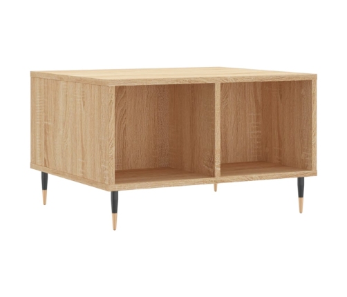 vidaXL Mesa de centro madera contrachapada roble Sonoma 60x50x36,5 cm