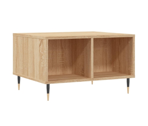 vidaXL Mesa de centro madera contrachapada roble Sonoma 60x50x36,5 cm