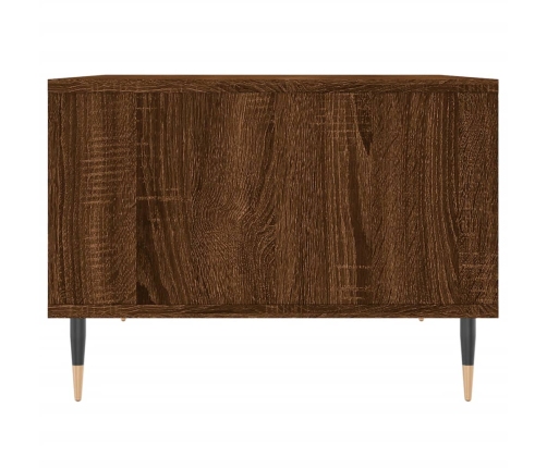 Mesa de centro madera contrachapada marrón roble 60x50x36,5 cm