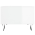 vidaXL Mesa de centro madera contrachapada blanco brillo 60x50x36,5 cm