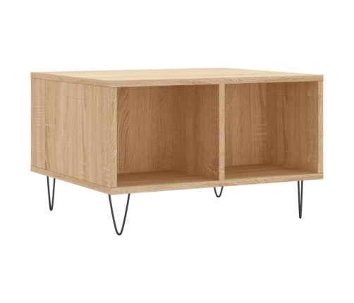 Mesa de centro madera contrachapada roble Sonoma 60x50x36,5 cm