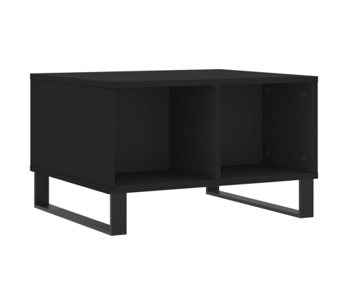 Mesa de centro madera contrachapada negro 60x50x36,5 cm