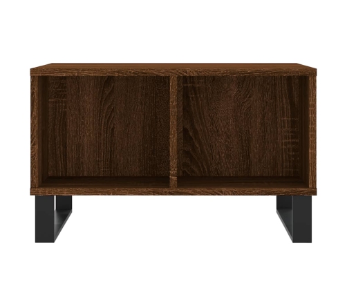 Mesa de centro madera contrachapada marrón roble 60x50x36,5 cm