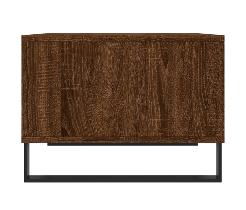 Mesa de centro madera contrachapada marrón roble 60x50x36,5 cm