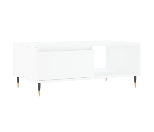 Mesa de centro madera contrachapada blanco 90x50x36,5 cm