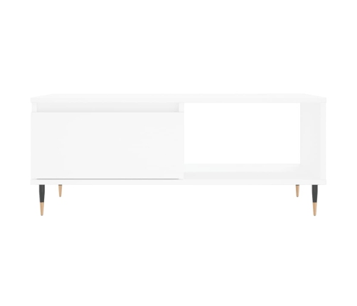 Mesa de centro madera contrachapada blanco 90x50x36,5 cm