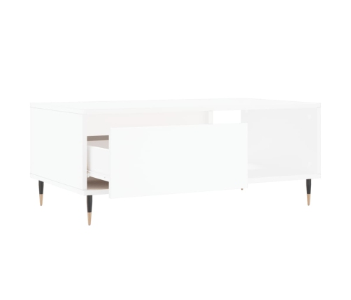 Mesa de centro madera contrachapada blanco 90x50x36,5 cm