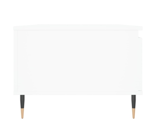 Mesa de centro madera contrachapada blanco 90x50x36,5 cm