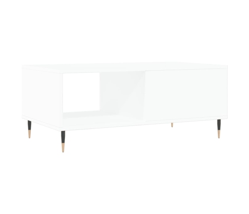 Mesa de centro madera contrachapada blanco 90x50x36,5 cm