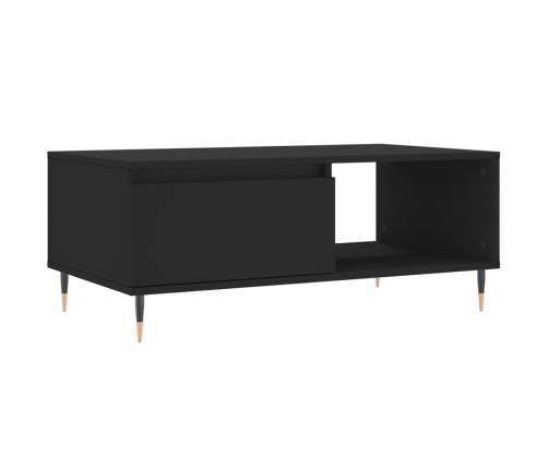 Mesa de centro madera contrachapada negro 90x50x36,5 cm