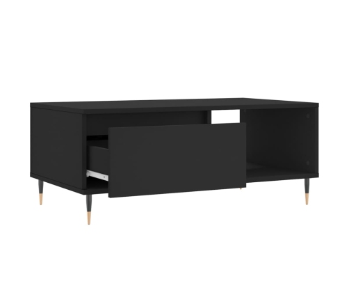 Mesa de centro madera contrachapada negro 90x50x36,5 cm