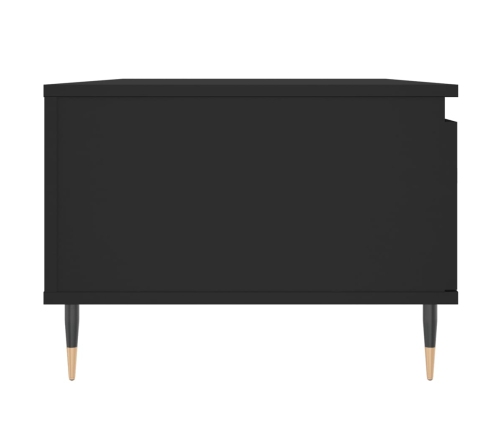 Mesa de centro madera contrachapada negro 90x50x36,5 cm