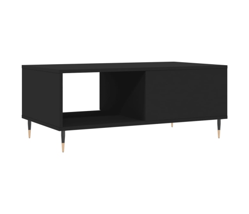 Mesa de centro madera contrachapada negro 90x50x36,5 cm