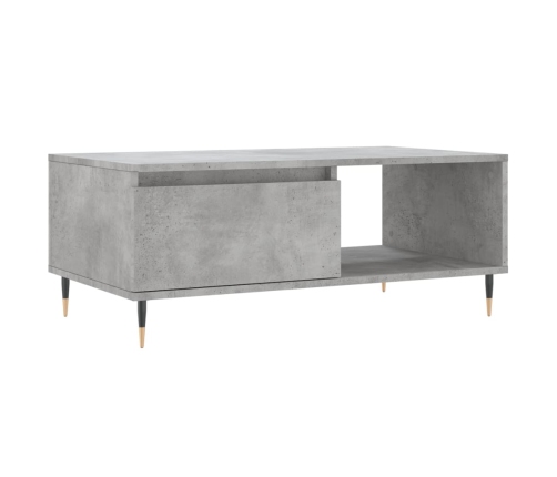 Mesa de centro madera contrachapada gris hormigón 90x50x36,5 cm