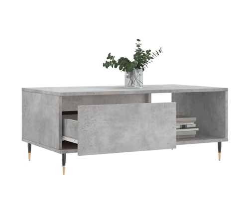 Mesa de centro madera contrachapada gris hormigón 90x50x36,5 cm