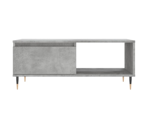 Mesa de centro madera contrachapada gris hormigón 90x50x36,5 cm