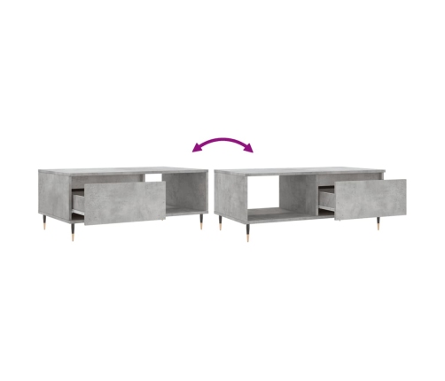 Mesa de centro madera contrachapada gris hormigón 90x50x36,5 cm