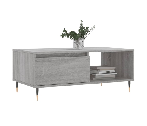 Mesa de centro madera contrachapada gris Sonoma 90x50x36,5 cm