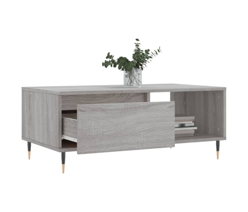 Mesa de centro madera contrachapada gris Sonoma 90x50x36,5 cm