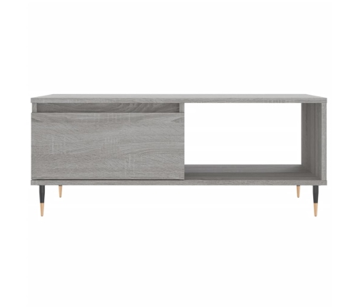 Mesa de centro madera contrachapada gris Sonoma 90x50x36,5 cm