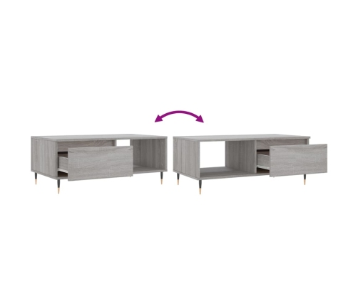 Mesa de centro madera contrachapada gris Sonoma 90x50x36,5 cm